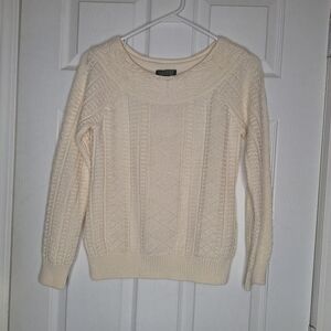 Lauren by Ralph Lauren Cream VTG Hand Knit Multi Stitch Snowflake RARE Size XS